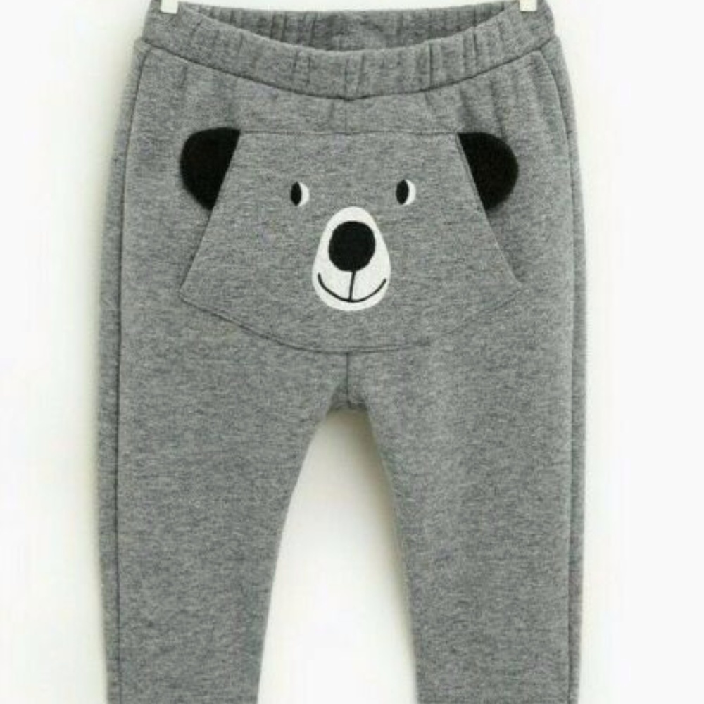 ZARA BABY BOYS PANTS LITTLE BEAR FACE POUCH POCKET 6-9 Months